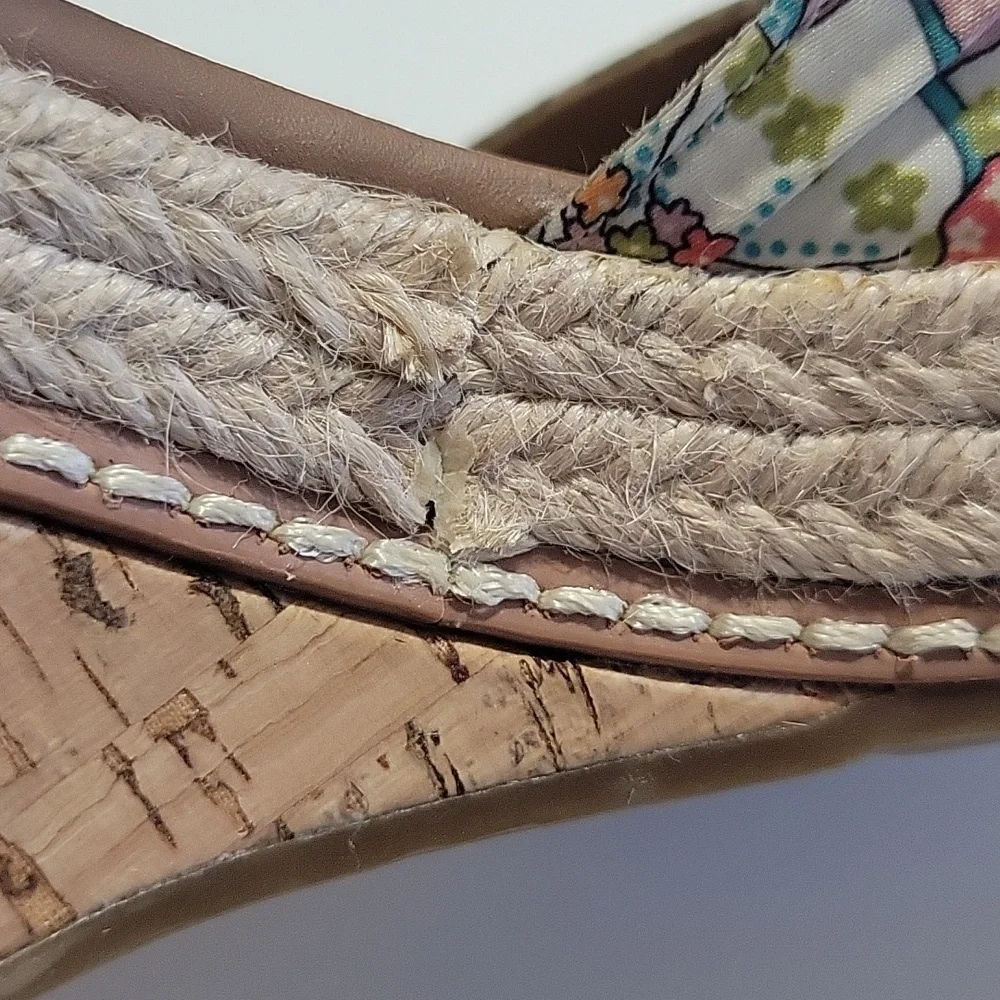 Naturalizer Multicolor Women's Cork Wedge Sandals Sz 8.5